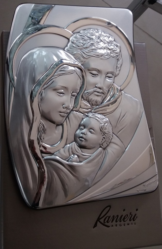 Sacra famiglia ranieri in argento