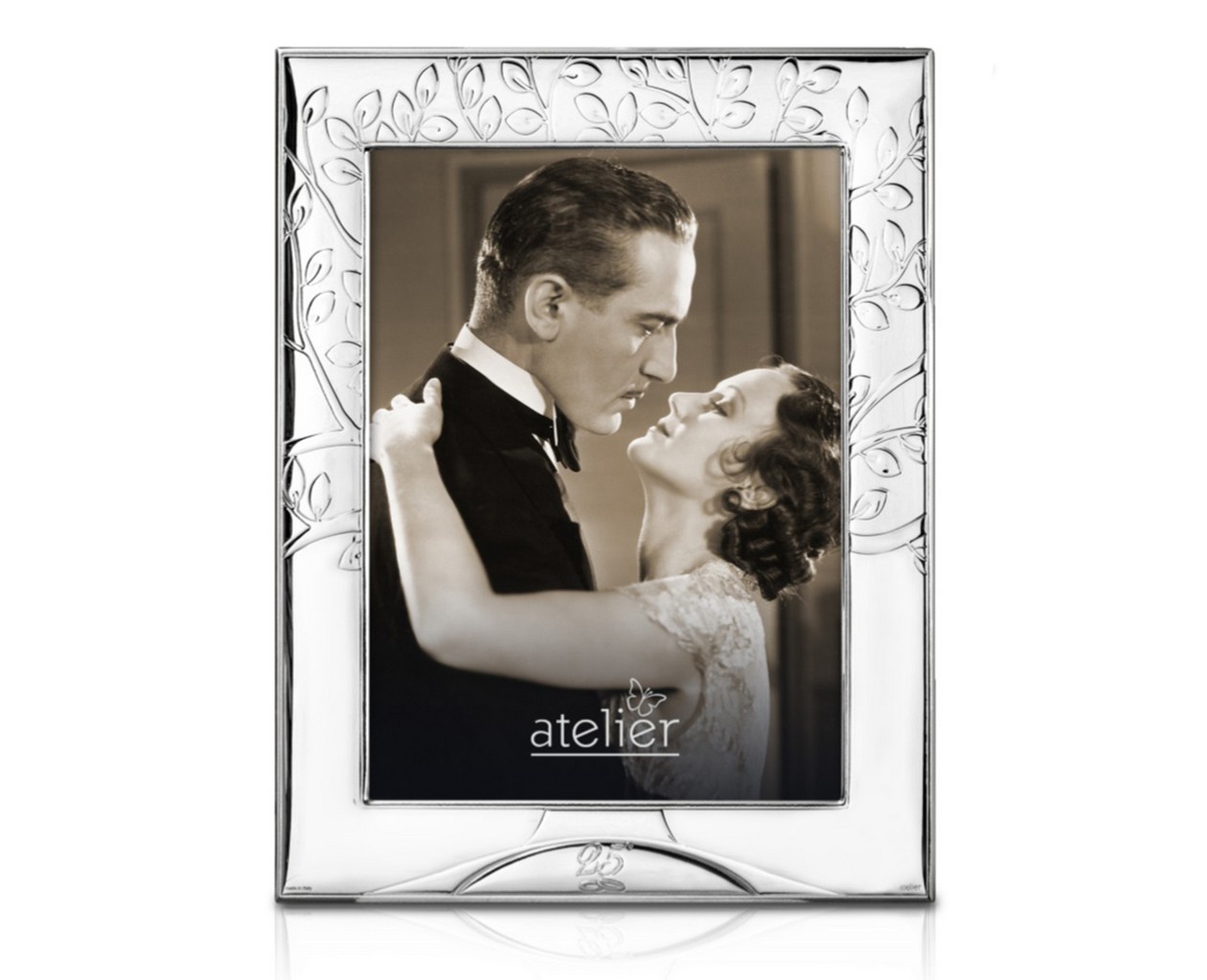 Portafoto argento 25 anniversario albero 10x15