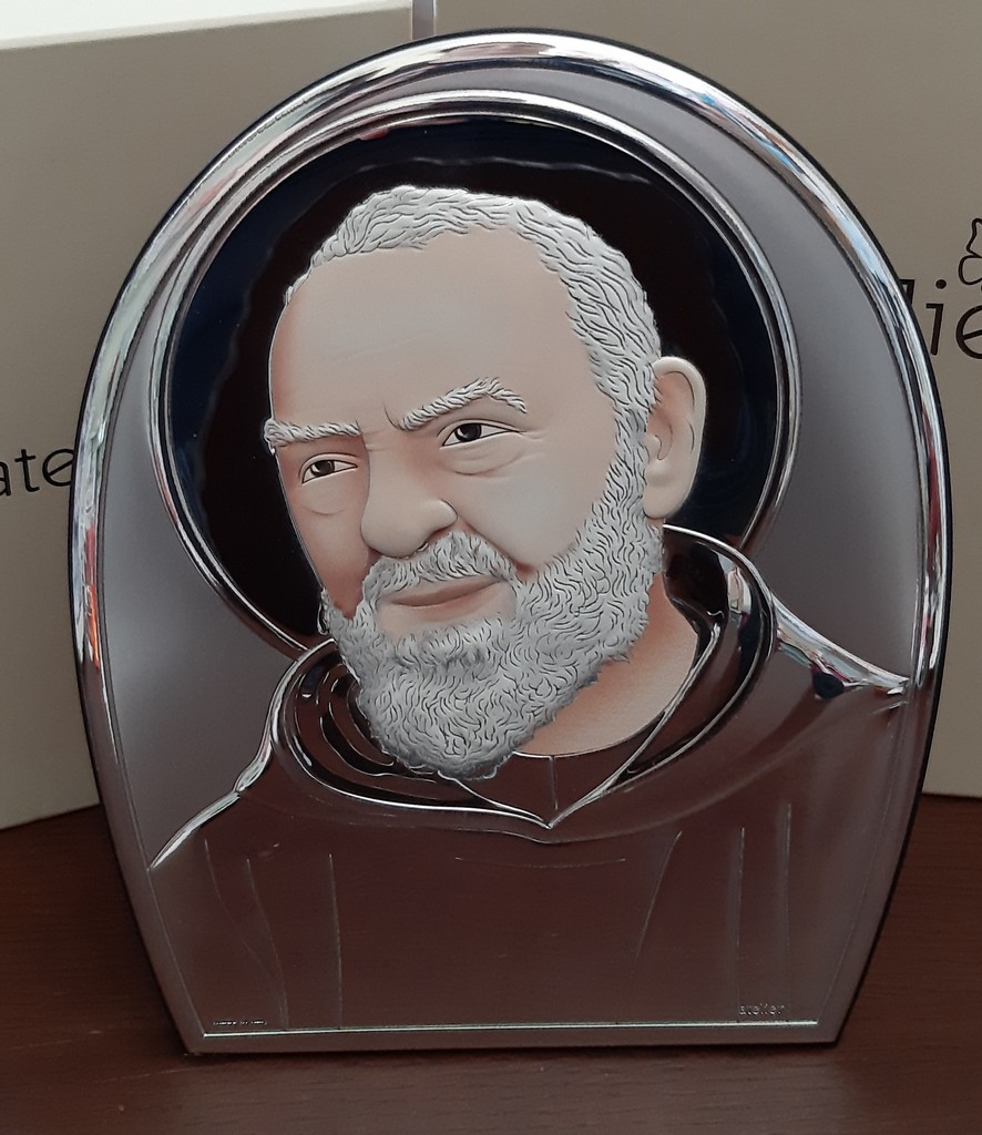 Quadro padre pio in argento atelier Quadro padre pio in argento atelier