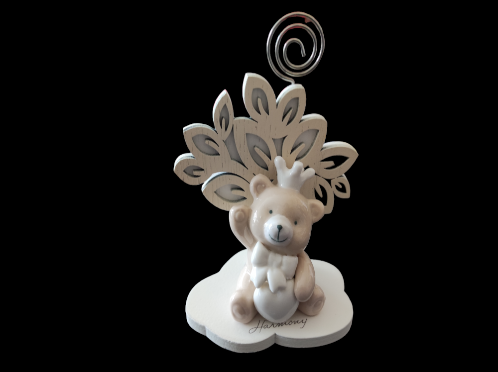 Bomboniera albero con orsetto re e clip