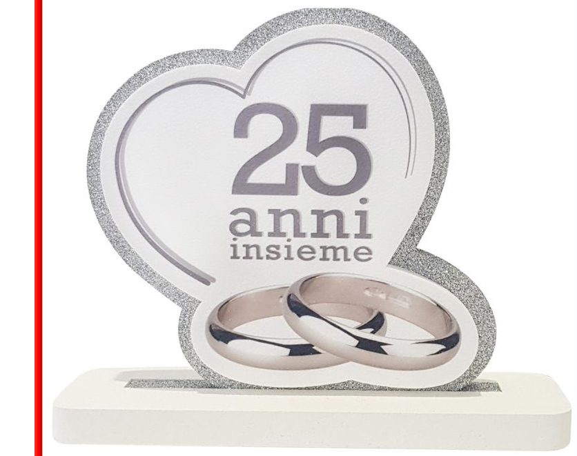 Cuore con fedi polistirolo anniversario Cuore con fedi polistirolo anniversario