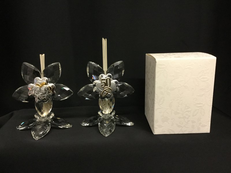 Bomboniera profumatore fiore cristallo e argento