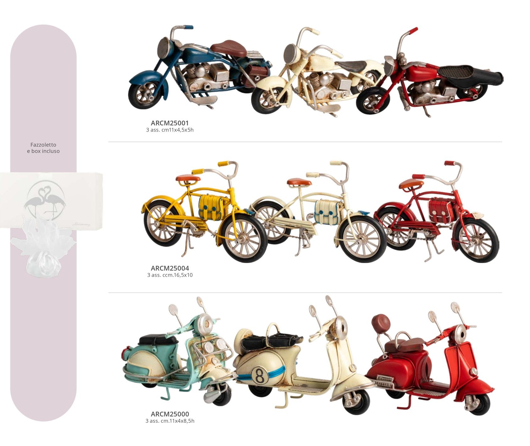 Bomboniera vespa moto bici auto in metallo