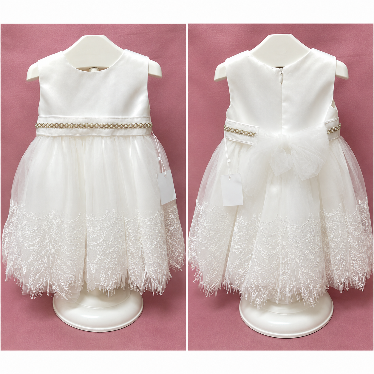 Abito bimba con perle e ricami