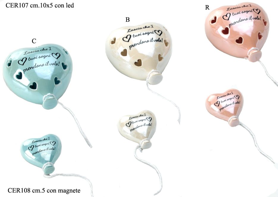Bomboniera magnete cuore palloncino