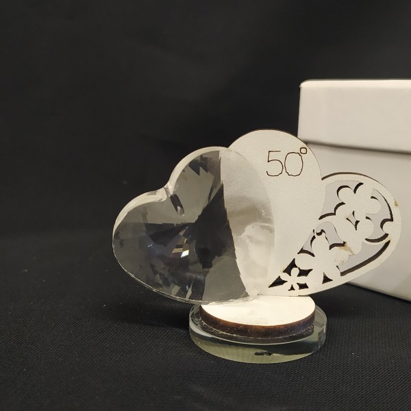 Bomboniera cuore legno cristallo anniversario