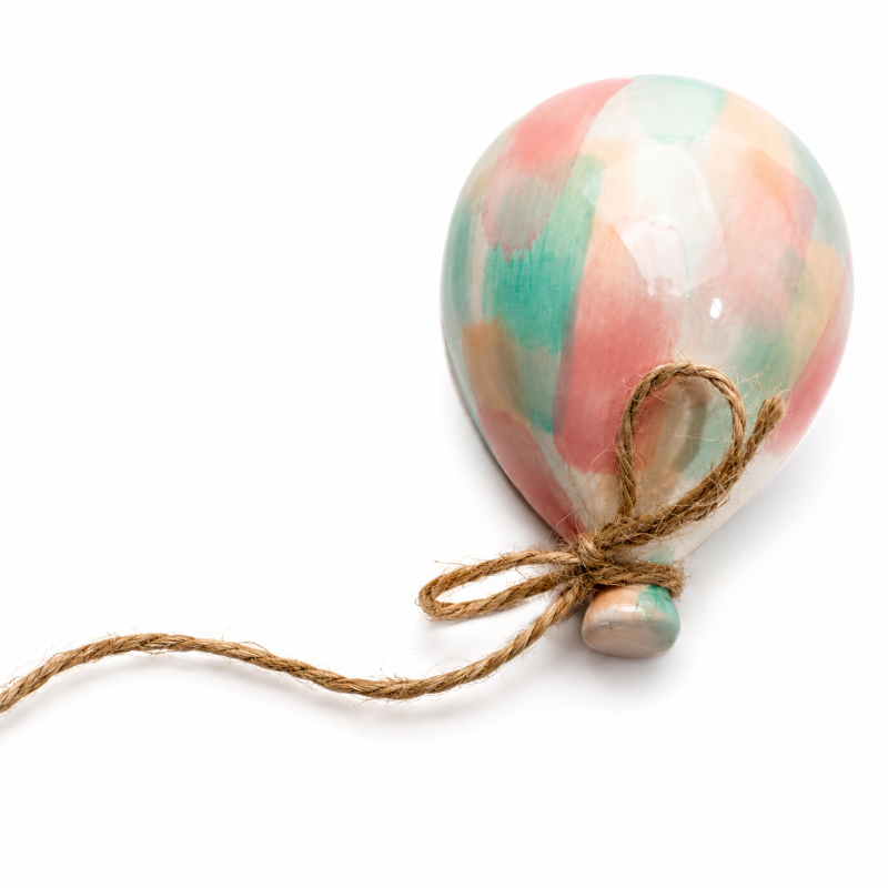 Bomboniera palloncino rosa celeste con magnete solidale