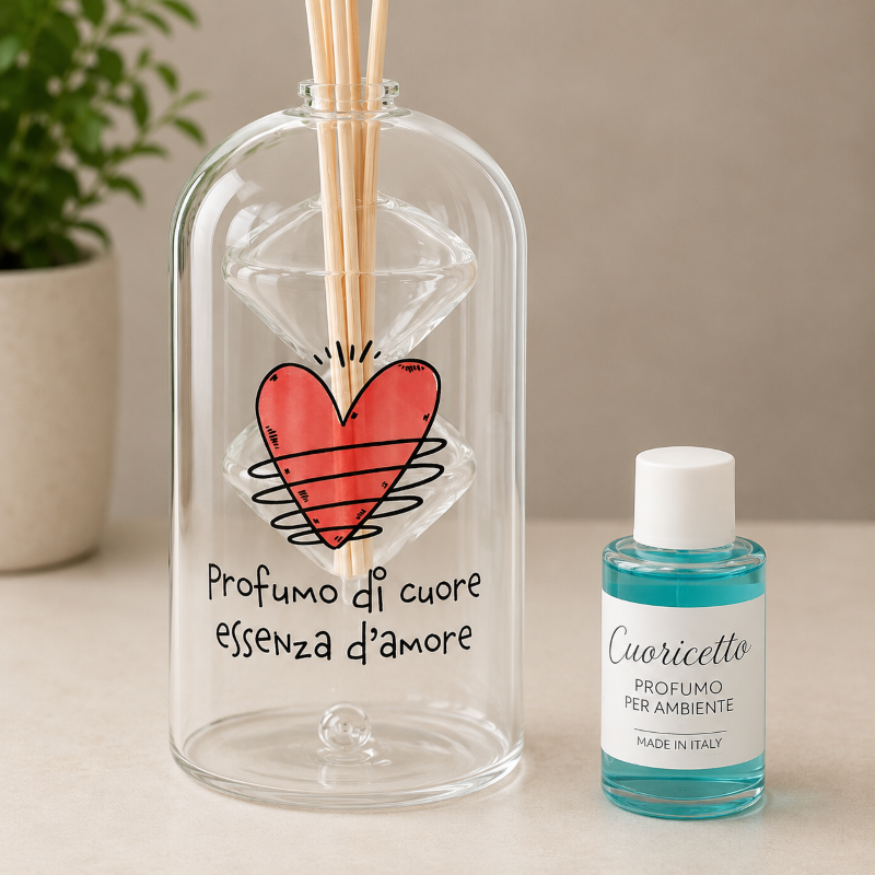 Amici di Cuore Matto Bomboniera profumatore in vetro