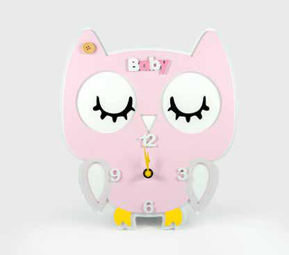 Bomboniera orologio gufo rosa celeste Bomboniera orologio gufo rosa celeste