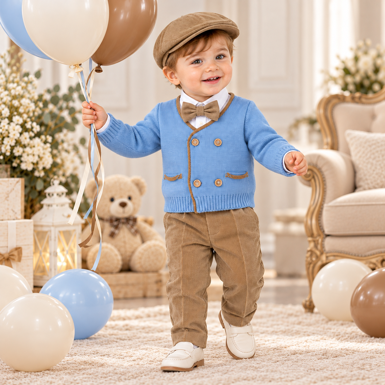 Klaiadi completo bimbo celeste e beige Klaiadi completo bimbo celeste e beige