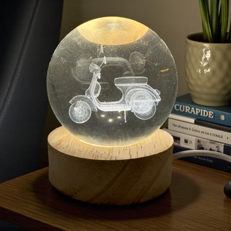 Bomboniera globo lampada led usb con vespa
