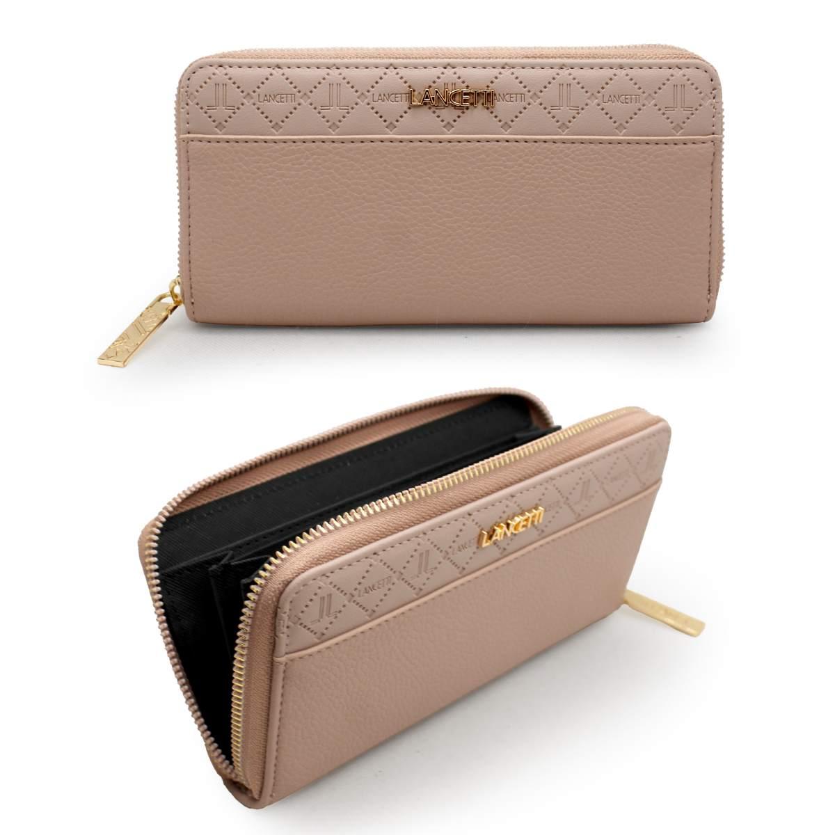 Portafogli donna beige lancetti