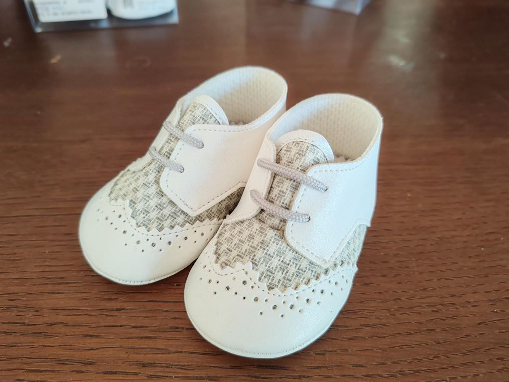 Scarpe bimbo bianche grigio