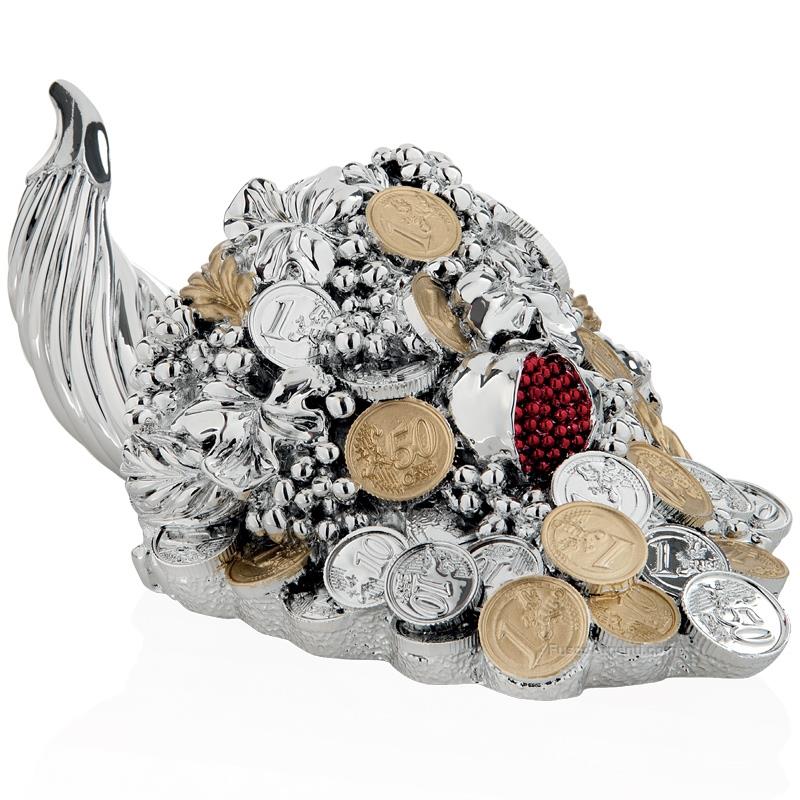 Bomboniera cornucopia argento melograno soldi Bomboniera cornucopia argento melograno soldi