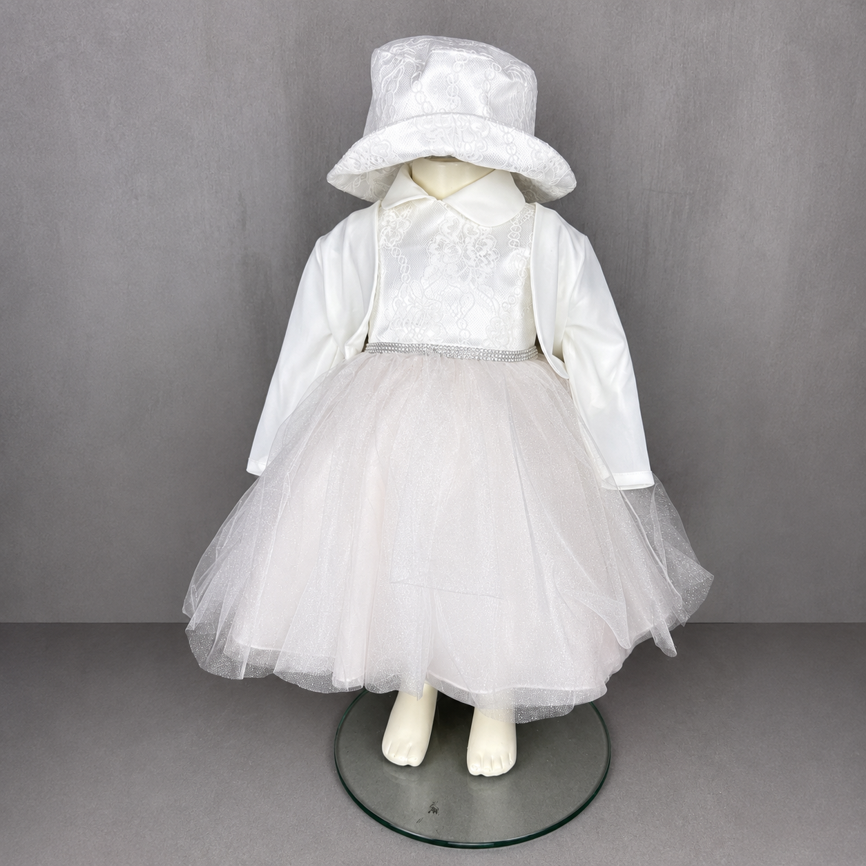 Nazareno Gabrielli Abito bimba panna e gonna rosa