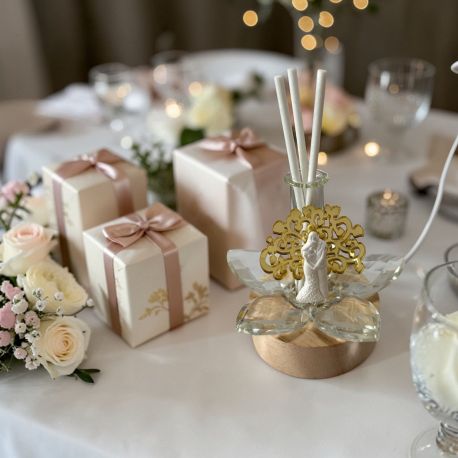 Bomboniera profumatore fiore cristallo per matrimonio anniversario con led