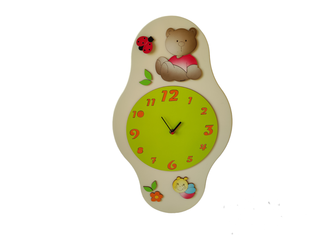 Orologio da parete in legno per cameretta