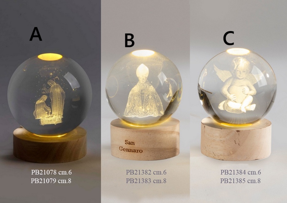 Bomboniera globo con led nativita san gennaro angelo