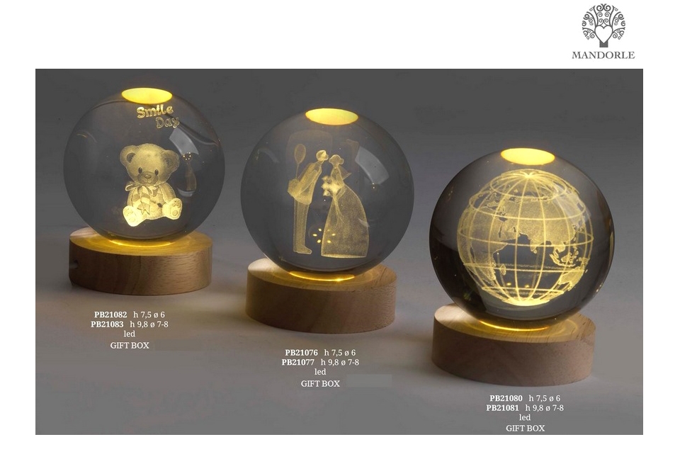 Bomboniera globo led con orsetto sposi mappamondo