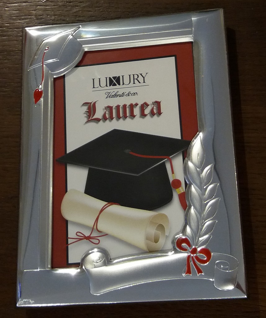 Bomboniera portafoto laurea in argento piccolo