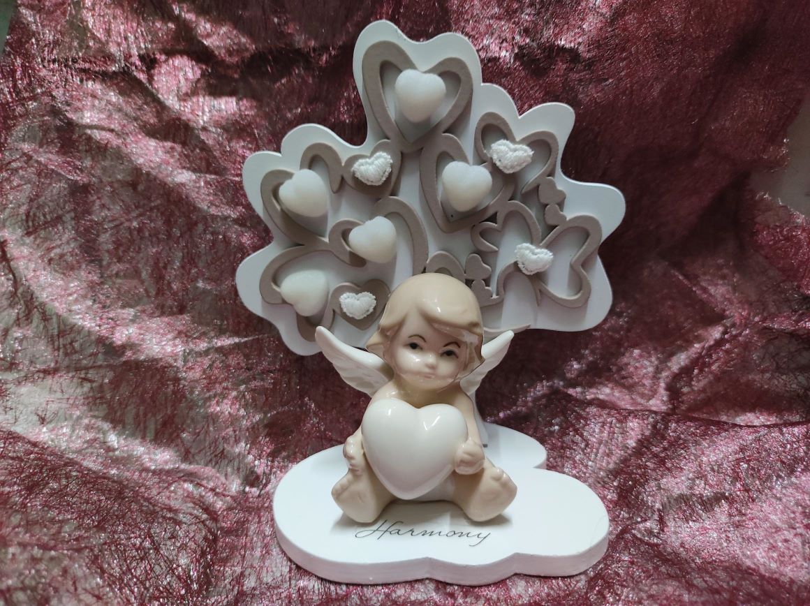 Bomboniera albero della vita con angelo seduto harmony