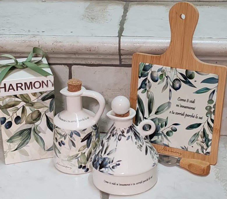 Bomboniera oliera tagliere con ulivo harmony