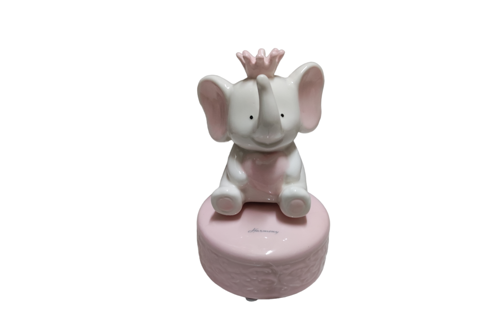 Bomboniera carillon orsetto elefante rosa