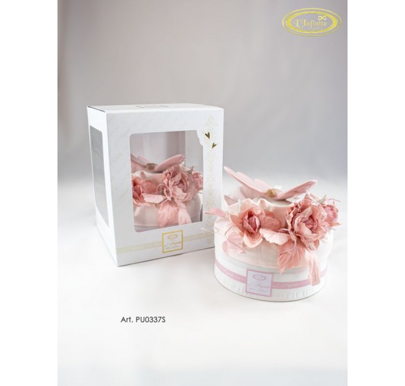Bomboniera farfalla rosa su sacco pouf grande Bomboniera farfalla rosa su sacco pouf grande