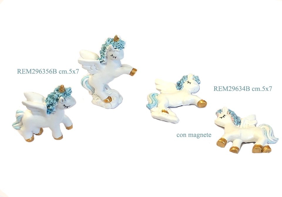 Bomboniera magnete unicorno celeste
