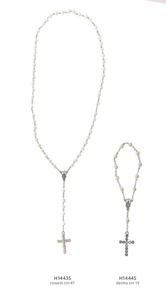 Bomboniera rosario con perle e strass