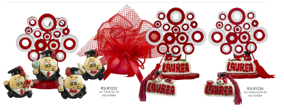 Bomboniera clip albero legno con emotion laurea