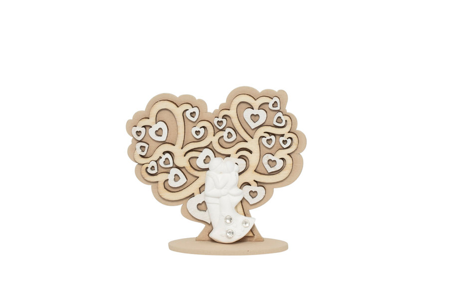Bomboniera clip albero con gessetto sposi