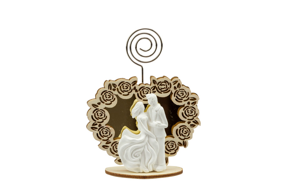 Bomboniera clip cuore con sposi