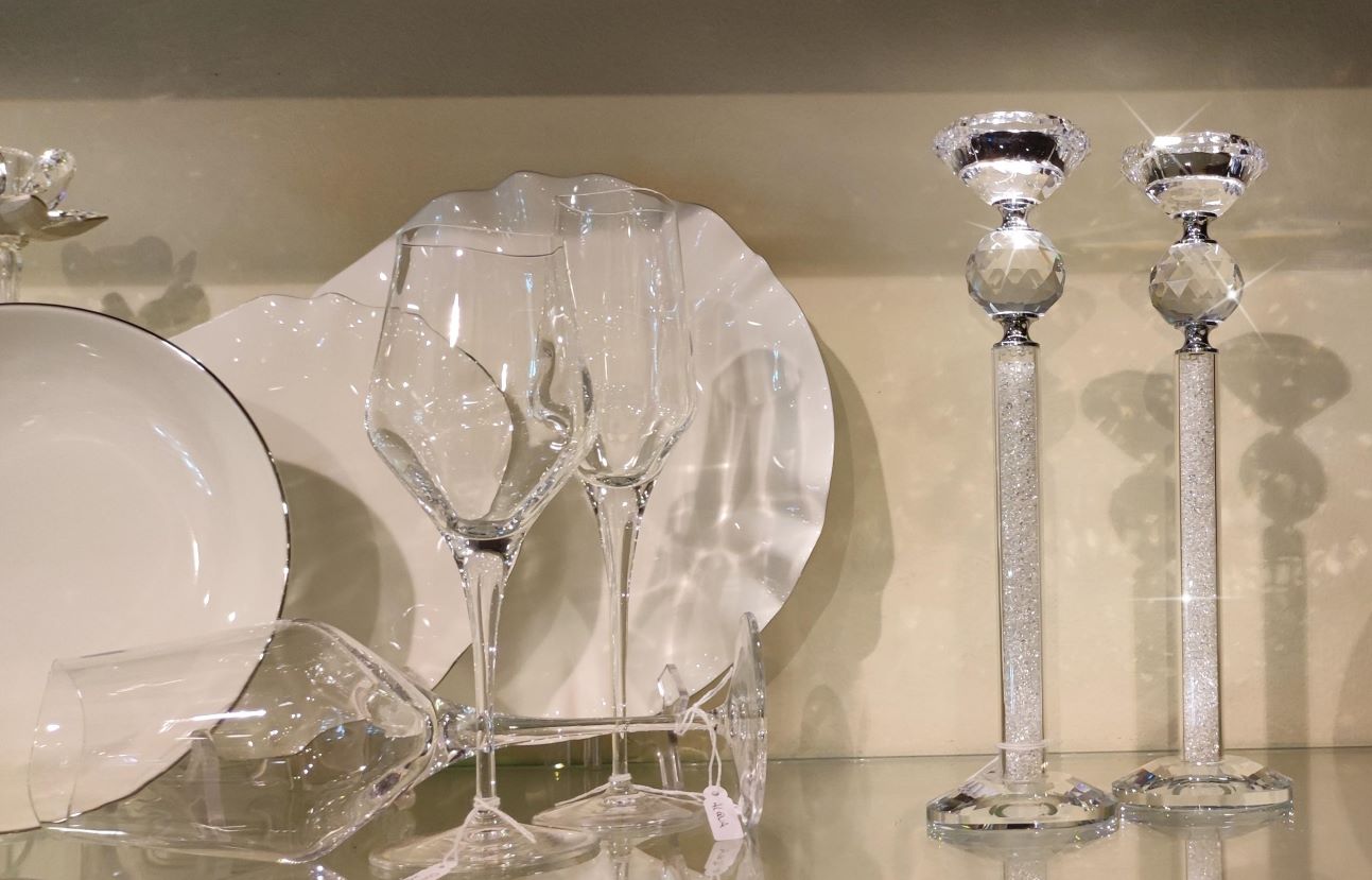 Bomboniera coppia candelieri grandi in cristallo harmony