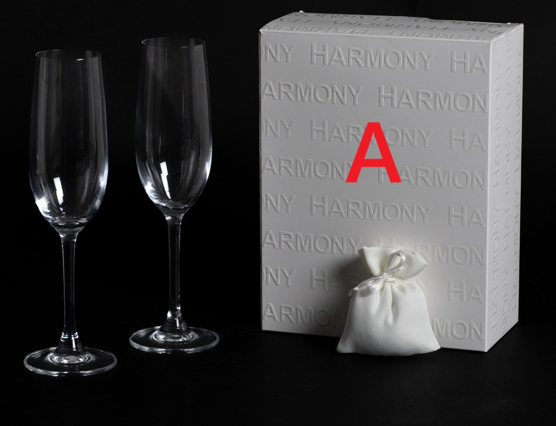 Bomboniera set calici harmony per matrimonio anniversario