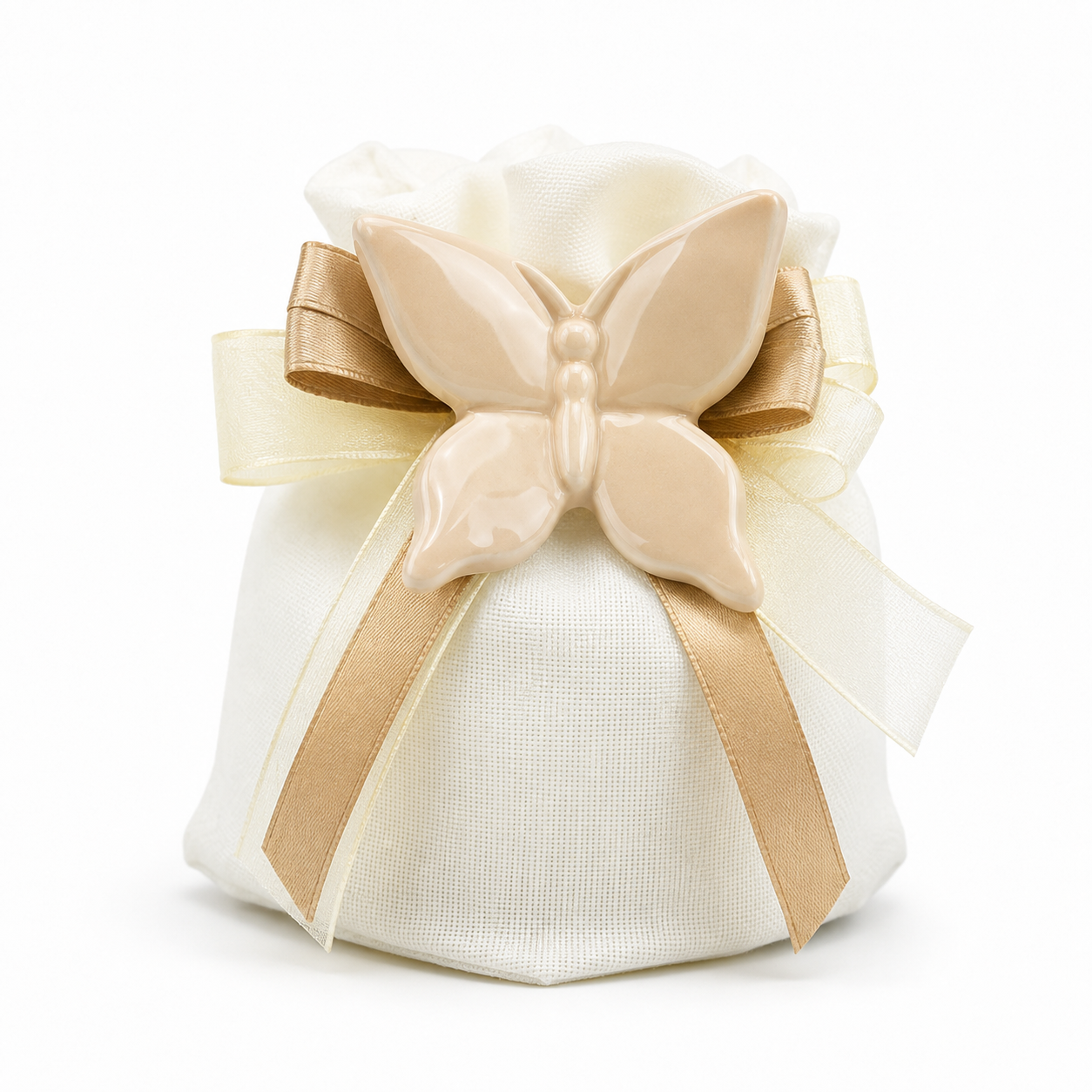 Harmony Bomboniera magnete farfalla beige