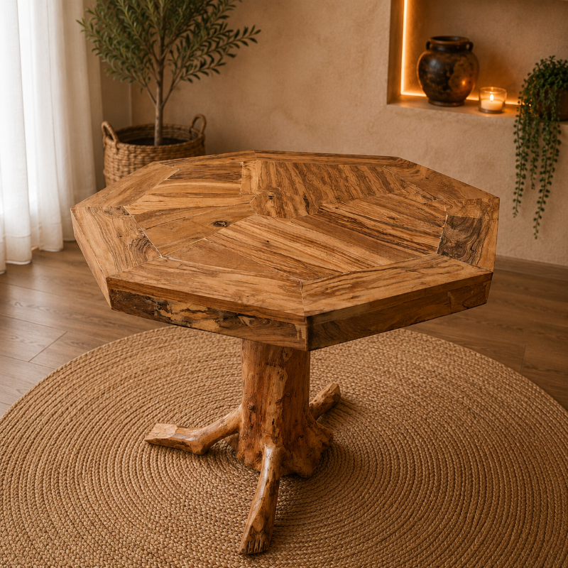 Tavolo basso in legno d'ulivo