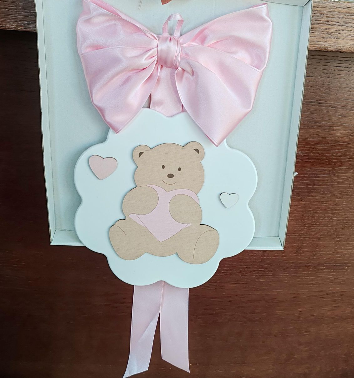 Fiocco nascita in legno ted